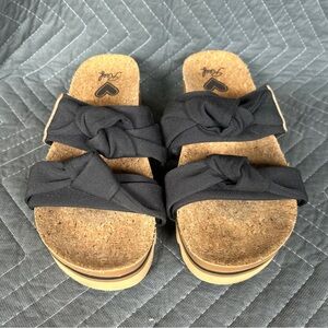 REEF Knotty Vista Hi Sandal Womens 8/38.5 Black Slip On Flip Flops Shoes